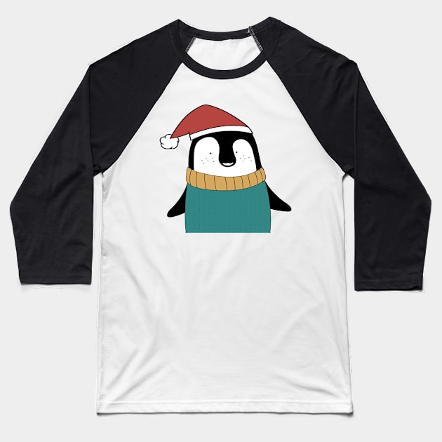 Cute handdrawn Penquin Baseball T-Shirt by Novelty-art